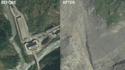 Before and after: Satellite images reveal how Himalayan flood erased Nepal-China border crossing