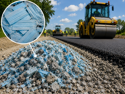 In 2021, RMIT tested shredded face masks with recycled concrete for road bases; 1 kilometer could use 3 million masks and divert 93 tonnes from landfill