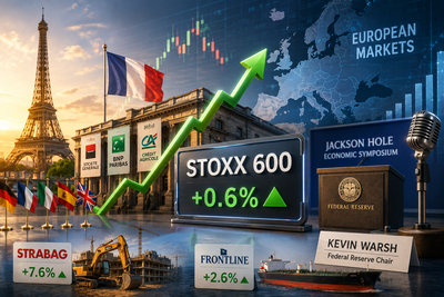 Global Market: European shares edge higher as investors await Fed Chair Warsh’s Jackson Hole speech
