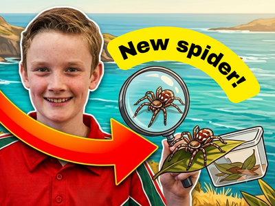 In 2020, 10-year-old Murphy picked up a tiny spider from a remote Australian island; he took it to experts, who later identified a completely new species & named it after him