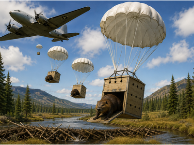 In 1948, Idaho officials used World War II parachutes to drop 76 beavers into the wilderness in one of America’s strangest conservation experiments
