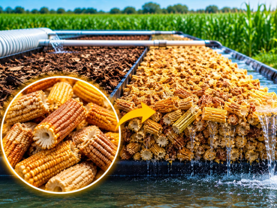 USDA field pilots replaced most woodchips with corn cobs in nitrate bioreactors; the 75% corn-cob beds removed nitrate up to 10 times faster
