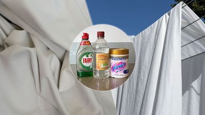 I restored my graying bed sheets back to bright white using this simple 2-step soak