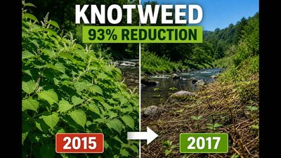 In 2015, California EPMT discovered Japanese knotweed along Lagunitas Creek. 2 years later, treatment cut knotweed by 93% on National Park Service land, a major gain now