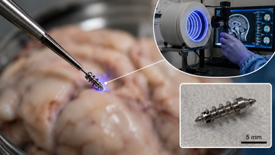 Tiny Magnetic Robot Drills Through Real Brain Tissue, Offering a Route to Reach Difficult Brain Lesions