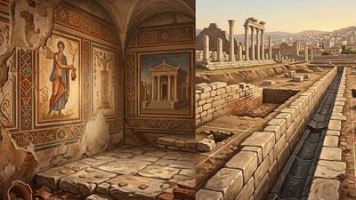 Three new rooms, wall paintings found at Smyrna in Izmir as archaeologists trace a 2,000-year-old Roman water channel