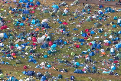 Reading Festival-goers leave thousands of tents and piles of rubbish behind