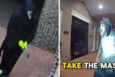 Vandal wearing Scream Ghostface mask busted by cops after repeatedly damaging community center