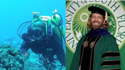In 2023, a USF scientist locked himself 22 feet underwater for 100 days turning a tiny habitat into his home, classroom and lab