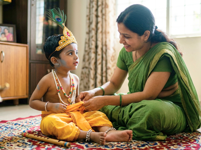 Janmashtami 2026: How to dress your kids as Kanha Ji & Radha Ji using simple things you already have at home