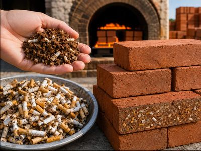 RMIT engineers mixed 1% recycled cigarette butts into fired-clay bricks, and the bricks matched standard strength while cutting firing energy by 10%