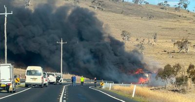 Driver killed in fiery highway crash near Cooma: police