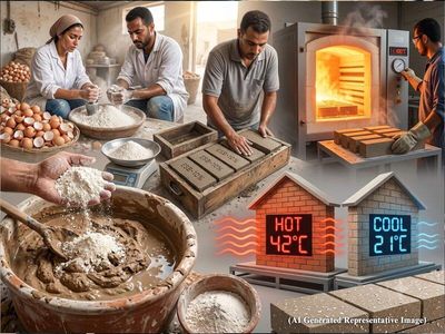 In 2025, Egyptian researchers mixed eggshell waste into clay bricks to block the walls from absorbing outside heat and transferring it indoors during hot climates; heat transfer dropped 50%