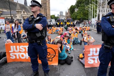 Just Stop Oil protest causes traffic chaos outside Parliament during Burnham’s first PMQs