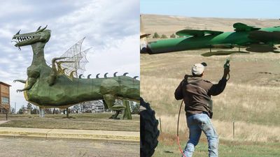 In 1989, teacher Gary Greff returned to his shrinking North Dakota hometown and learned to weld; his plan to lure travelers became a 32-mile highway of giant sculptures, including a Guinness world record
