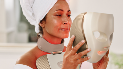 LED skincare for more than just your face — the new Shark CryoGlow Clinic system targets eight areas, including your body and hands