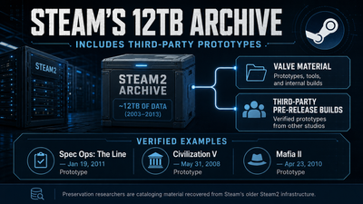 Steam's 12TB Archive Exposed Other Studios' Unfinished Games, Not Just Valve's Lost History