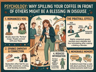 Psychology explains why spilling your coffee in front of others might actually be a blessing in disguise - And how one embarrassing moment could make you more likable and help turn an awkward situation into an unexpected friendship