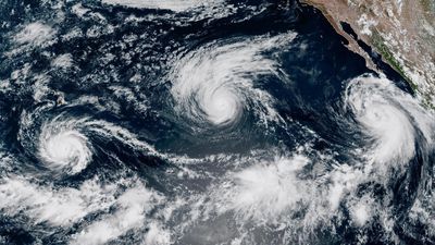 Three Pacific hurricanes gather strength as El Nino intensifies