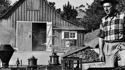 Walt Disney built a 2,615-foot railroad in his backyard in 1950; when his house was demolished decades later, one tiny barn was saved and moved