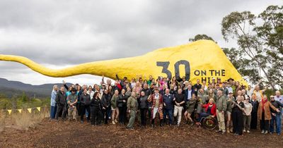 Ploddy the dinosaur celebrates her 30th year at Somersby ... with fresh ink