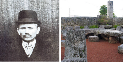 Ed Leedskalnin spent nearly 30 years cutting and moving 1,100 tons of Florida limestone mostly alone at night; he died in 1951 without fully revealing his methods