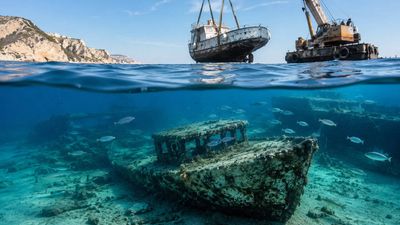 In 1973, former Army diver Eric Shaw began dropping donated boats off Gibraltar; over 30 vessels later, the sandy seabed had become a fish nursery