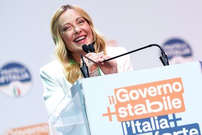 Meloni celebrates her Italian government's longevity during party rally in Bari