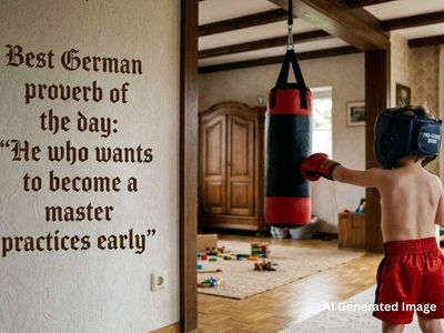 Best German proverb of the day: “He who wants to become a master practices early” and its meaning