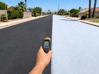 Irvine coated a half-mile stretch of two connected streets with cool pavement; August and September measurements found the treated asphalt ran about 7-10°F cooler