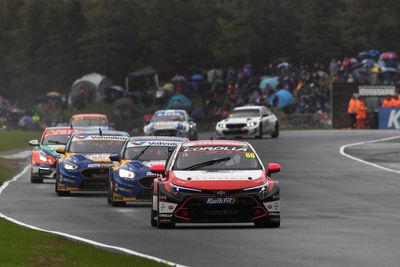 BTCC Croft: Cook wins wet-weather thriller from Sutton