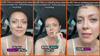 Leading up to the wedding, mother-in-law allegedly tells the bride she was putting on weight when she wasn’t. Then, on the day, the dress didn’t fit