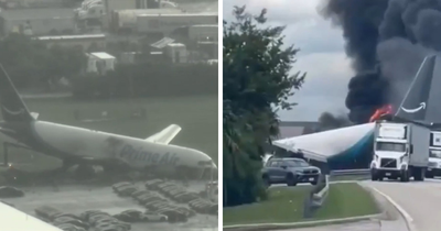 Terrifying Video Shows Amazon Boeing 767 Barreling Off Miami Airport Runway And Bursting Into Flames