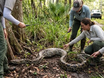 In Florida’s Everglades, Burmese pythons are helping scientists track pollution