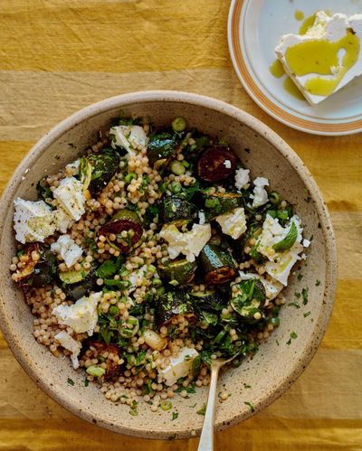 Georgina Hayden’s quick and easy recipe for courgette and preserved lemon herby giant couscous