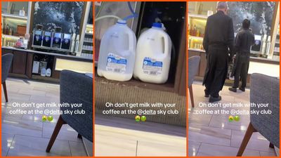 Fort Lauderdale Airport traveler went to grab coffee at a Delta Sky Club. Then he notices the milk: ‘Don’t get milk with your coffee’