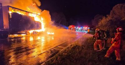 Hume Highway reopens after fire engulfs B-double near Yass