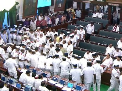 DMK stages sit-in over Vijay’s MISA remarks, Speaker orders marshals to remove MLAs