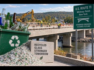 New York is building a $21.2 million bridge with recycled glass, 106 tons of waste will become part of the concrete