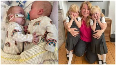 Twin girls once given less than 10% chance of survival are now ready for their first day of school