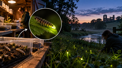 Glowworms return to Yorkshire after 100 years, with first glowing females bred in a Bristol shed