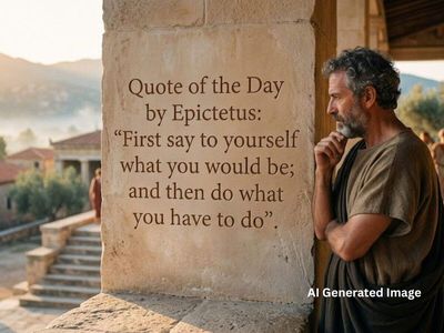 Quote of the Day by Epictetus: “First say to yourself what you would be; and then do what you have to do” a life lesson on becoming who you want to be