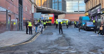 Police chase large group of balaclava-clad protesters in Glasgow
