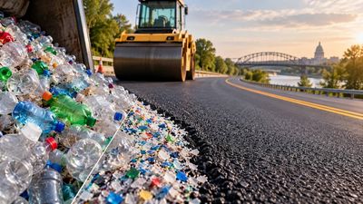In 2021, Missouri added just 1% waste plastic to a two-mile road, that tiny share consumed 10 tons, equal to 750,000 soda bottles