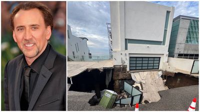 Nicolas Cage’s $10.5 million Malibu mansion hit by sinkhole as coastal erosion collapses its driveway