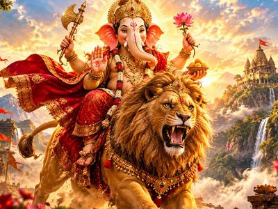 Why Ganesha Rides a Lion in This Powerful Form