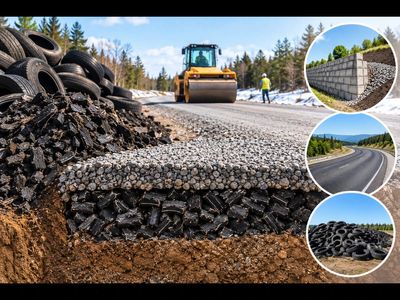 Maine buried 20,000 old tires beneath a road and they helped against frost damage. Now engineers are exploring them for walls, highways and more