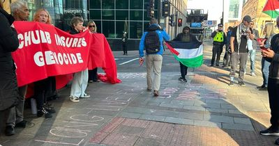 Palestine protesters target insurer’s Glasgow building in nationwide day of action