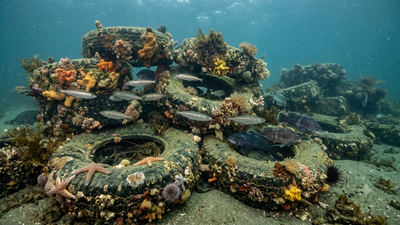 In 1978, Massachusetts sank concrete-filled tyres and created a marine habitat