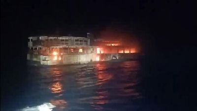At least five killed, 87 missing after ferry fire in Philippines